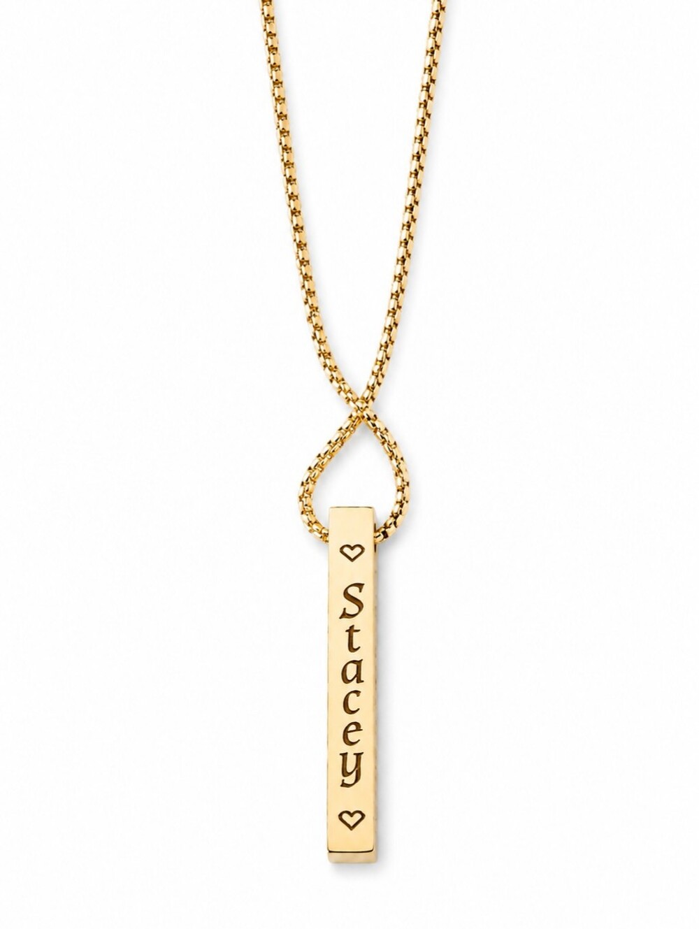 Custom Engraved Bar Necklace |Stainless Steel Personalized Pendant |Rose Or Gold